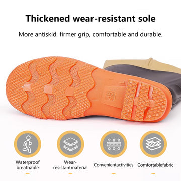 JUGATAMAIBU Waterproof Waders deep-tread soles offer reliable grip on mud and sand