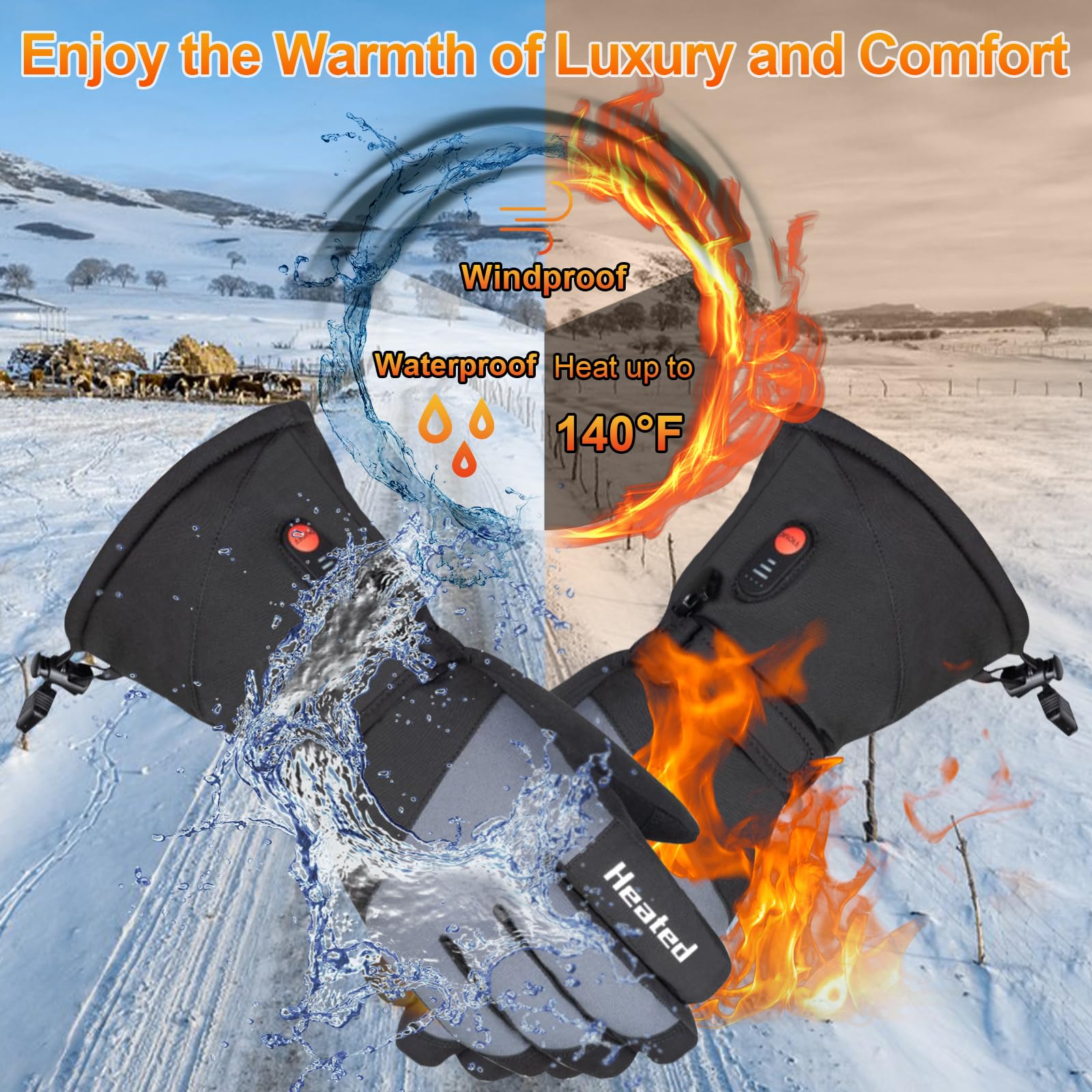 Jugevi heated gloves fingertip-touch enables phone use while staying warm.