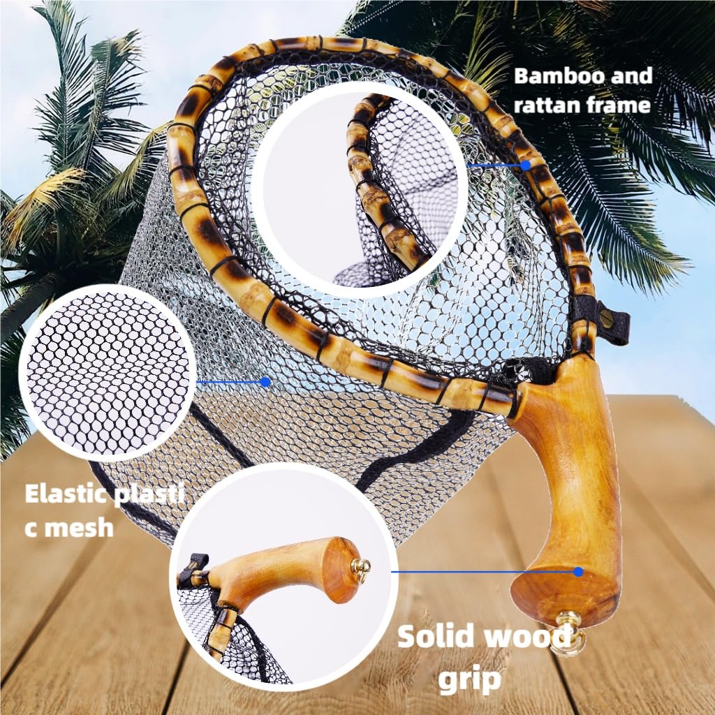 Natural jujube wood handle on fishing net