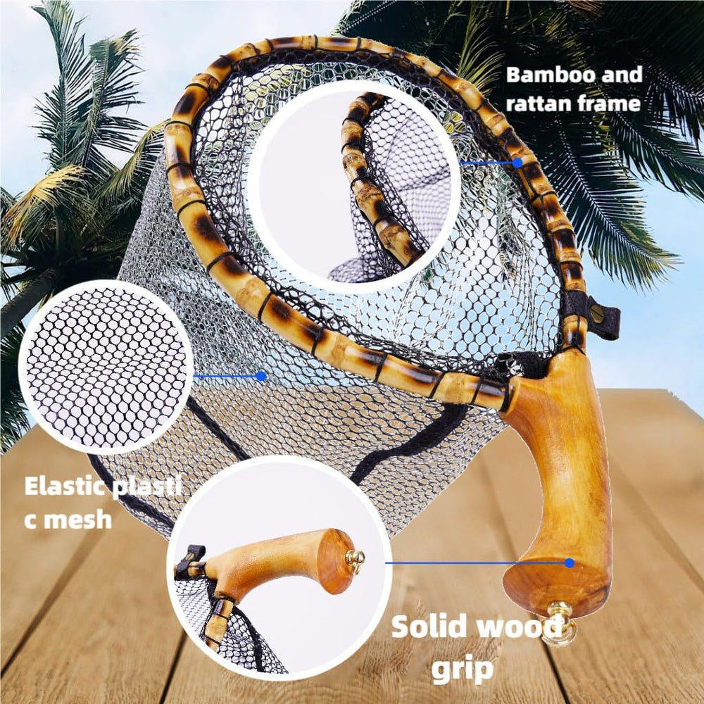 Natural jujube wood handle on fishing net