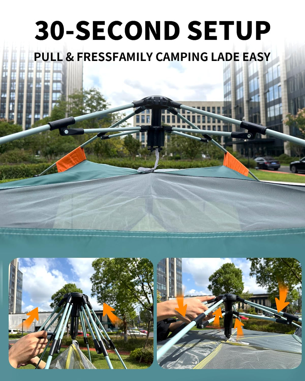 Juliful Unic Instant Tent interior space with room for a queen mattress and gear.