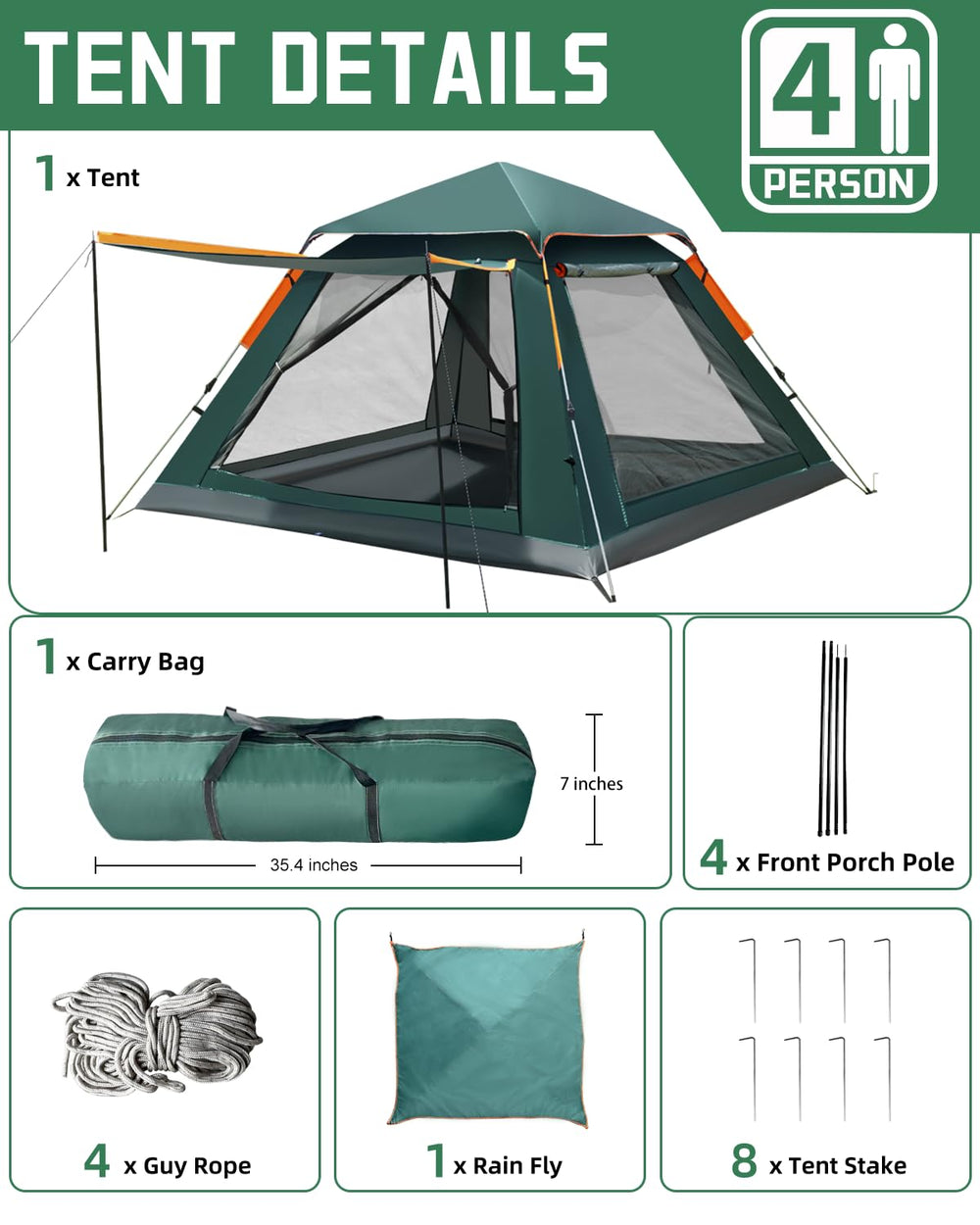 Juliful Unic Instant Tent rainfly adds weather protection while keeping airflow.