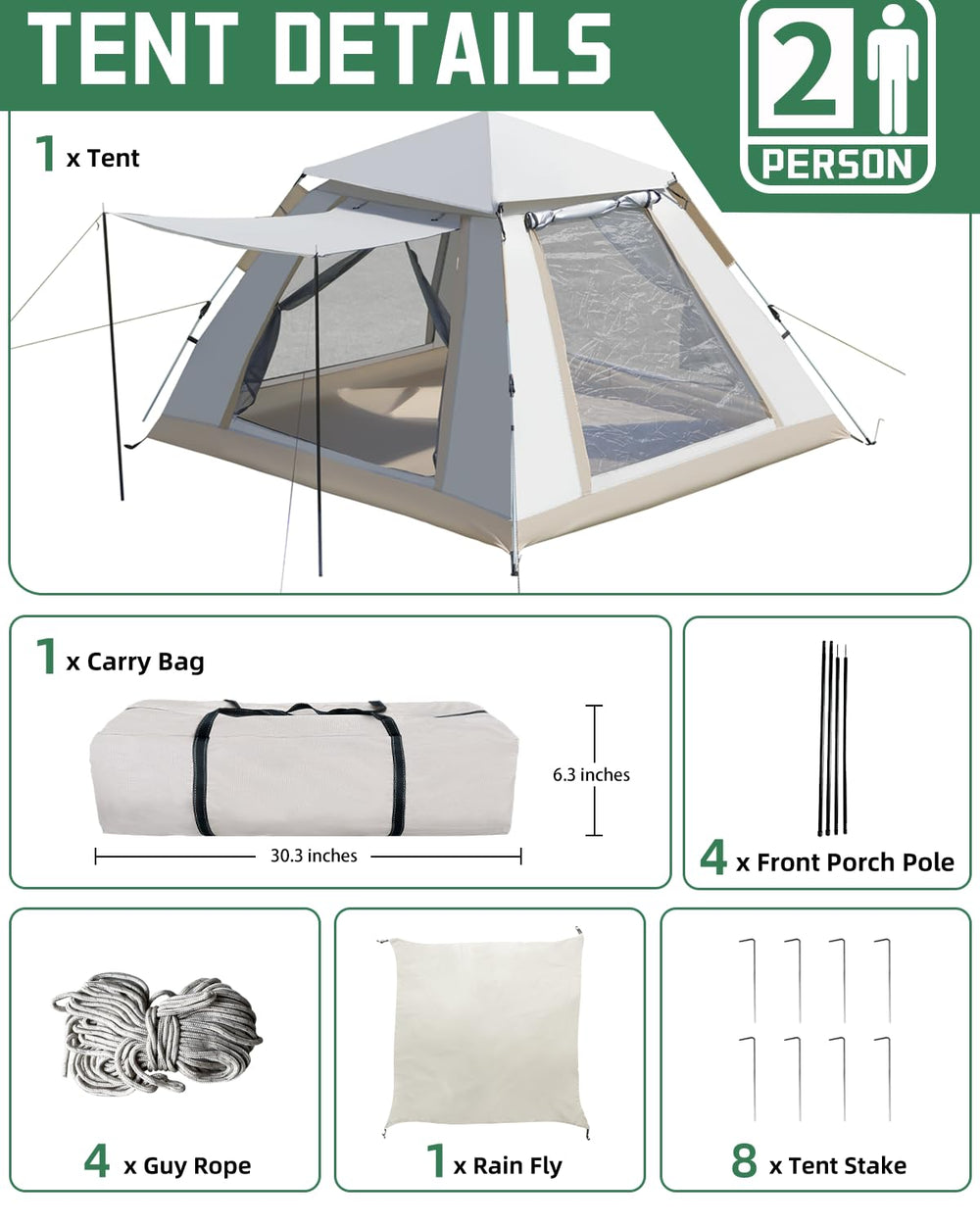 Juliful Unic stable, durable structure keeps shelter secure in windy conditions.