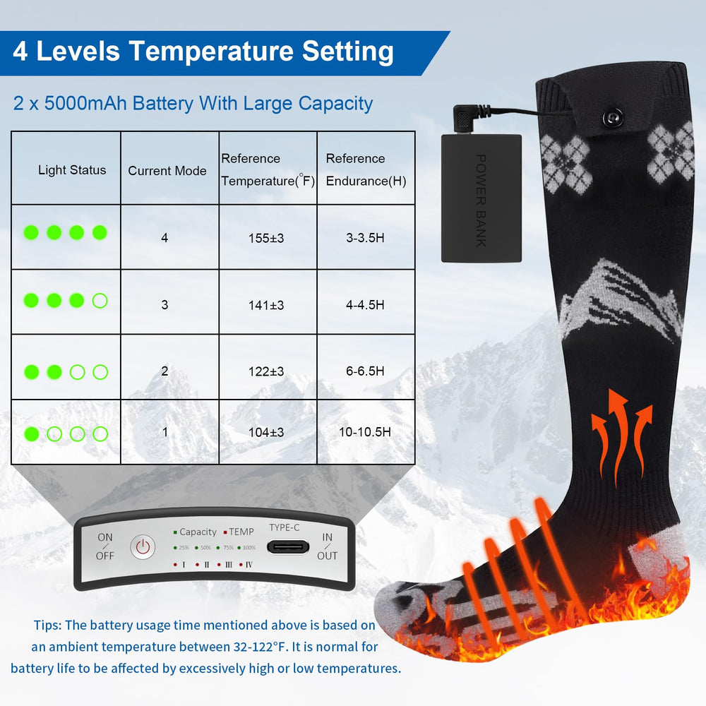 Julysky heated socks soft breathable fabric ensuring all-day comfort