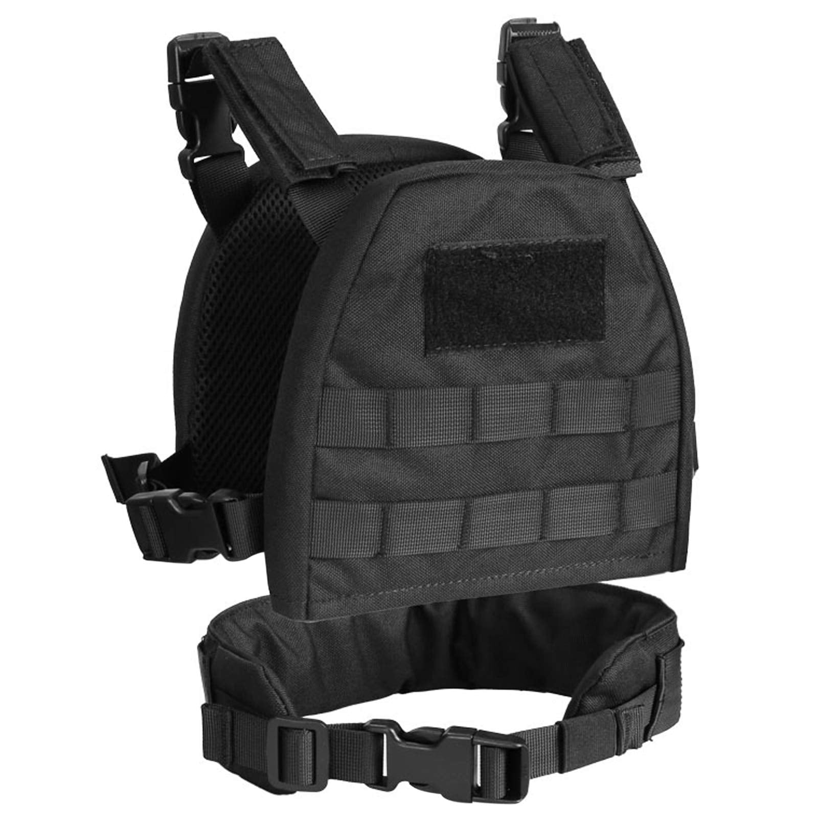 Jungle Leopard kids tactical vest front Velcro area for patches.