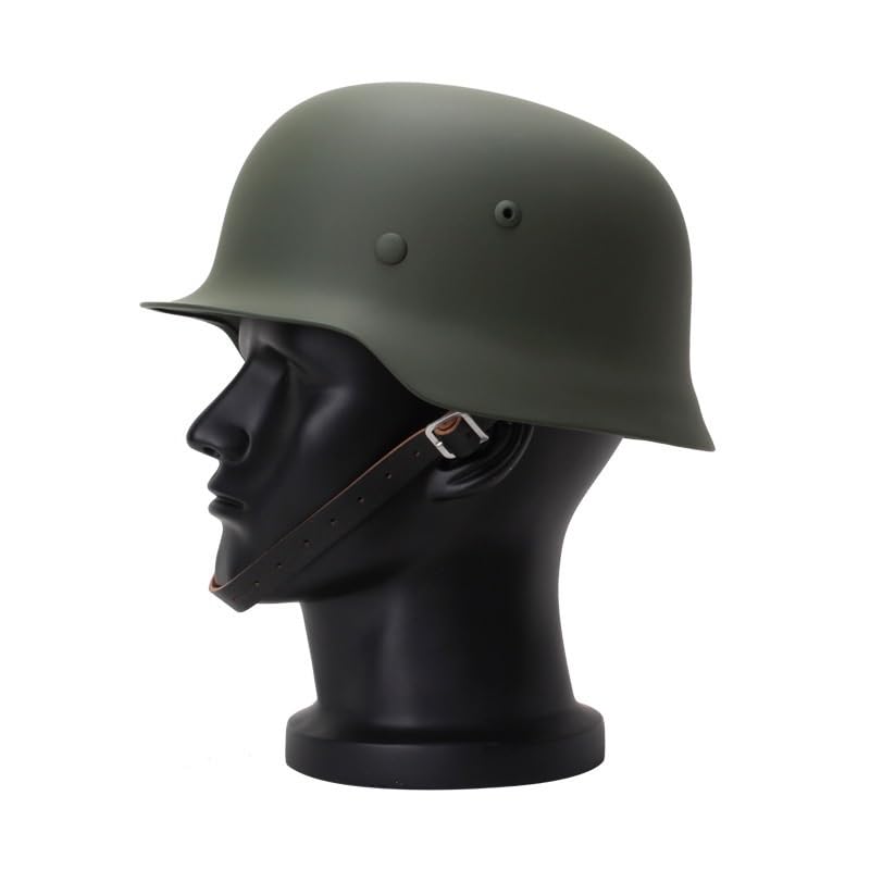 Jungle Leopard M35 helmet leather liner closeup, detailed texture and period styling.
