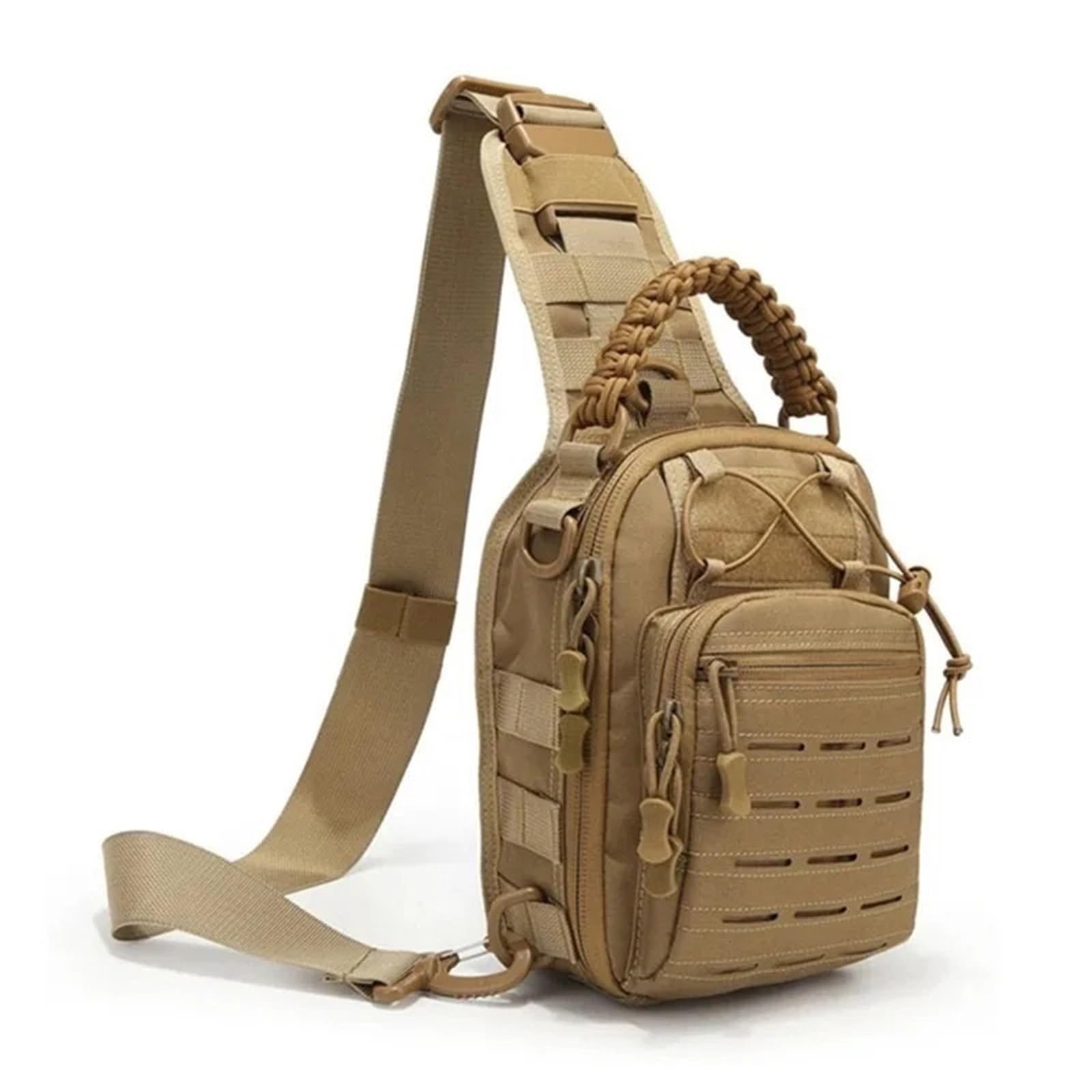 Jungle Leopard men's chest bag front view in camo for everyday carry
