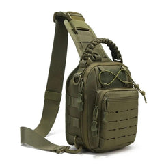 Jungle Leopard men's camo chest bag front view for quick access on hikes