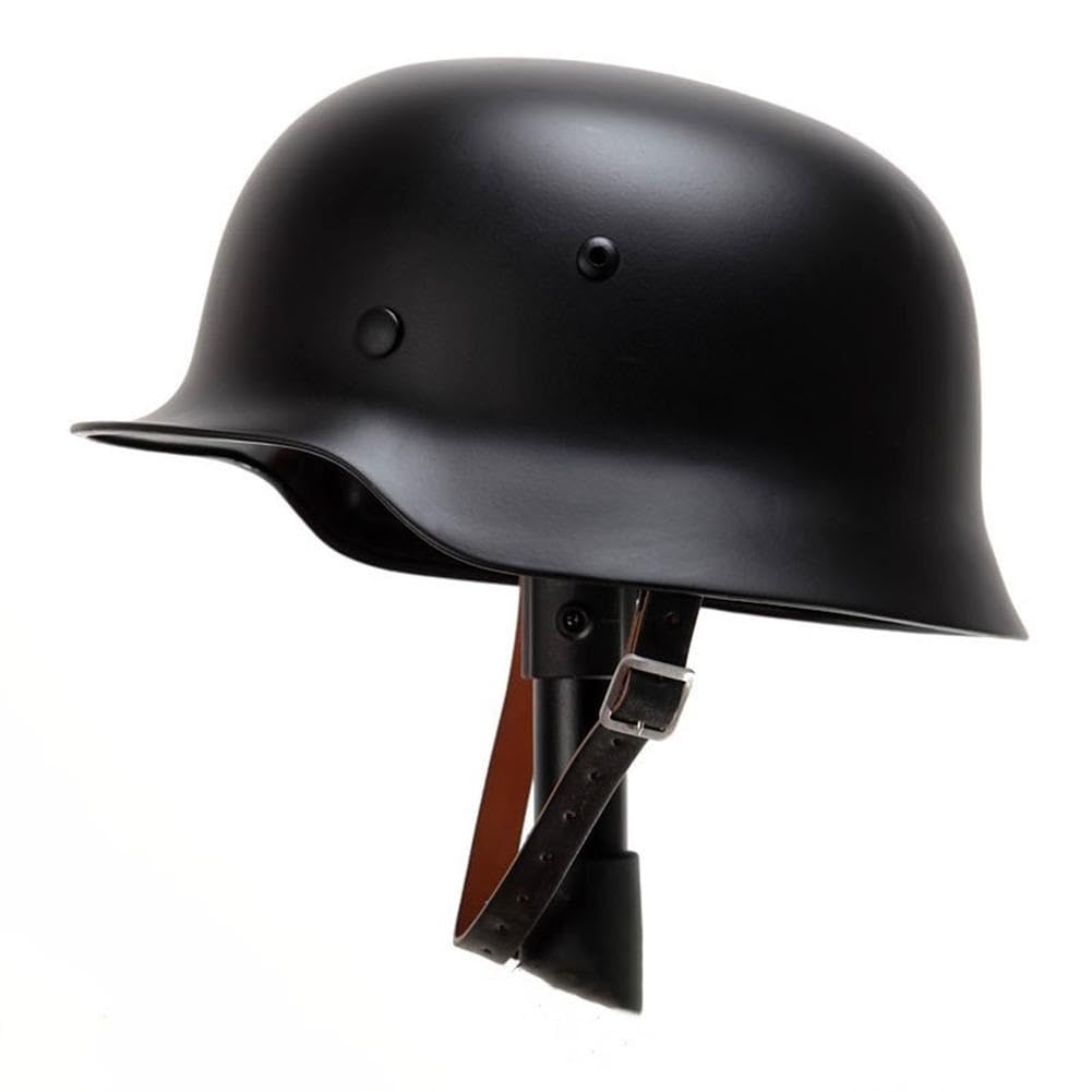 Jungle Leopard WW2 M35 helmet with leather liner, display-ready with authentic fittings.