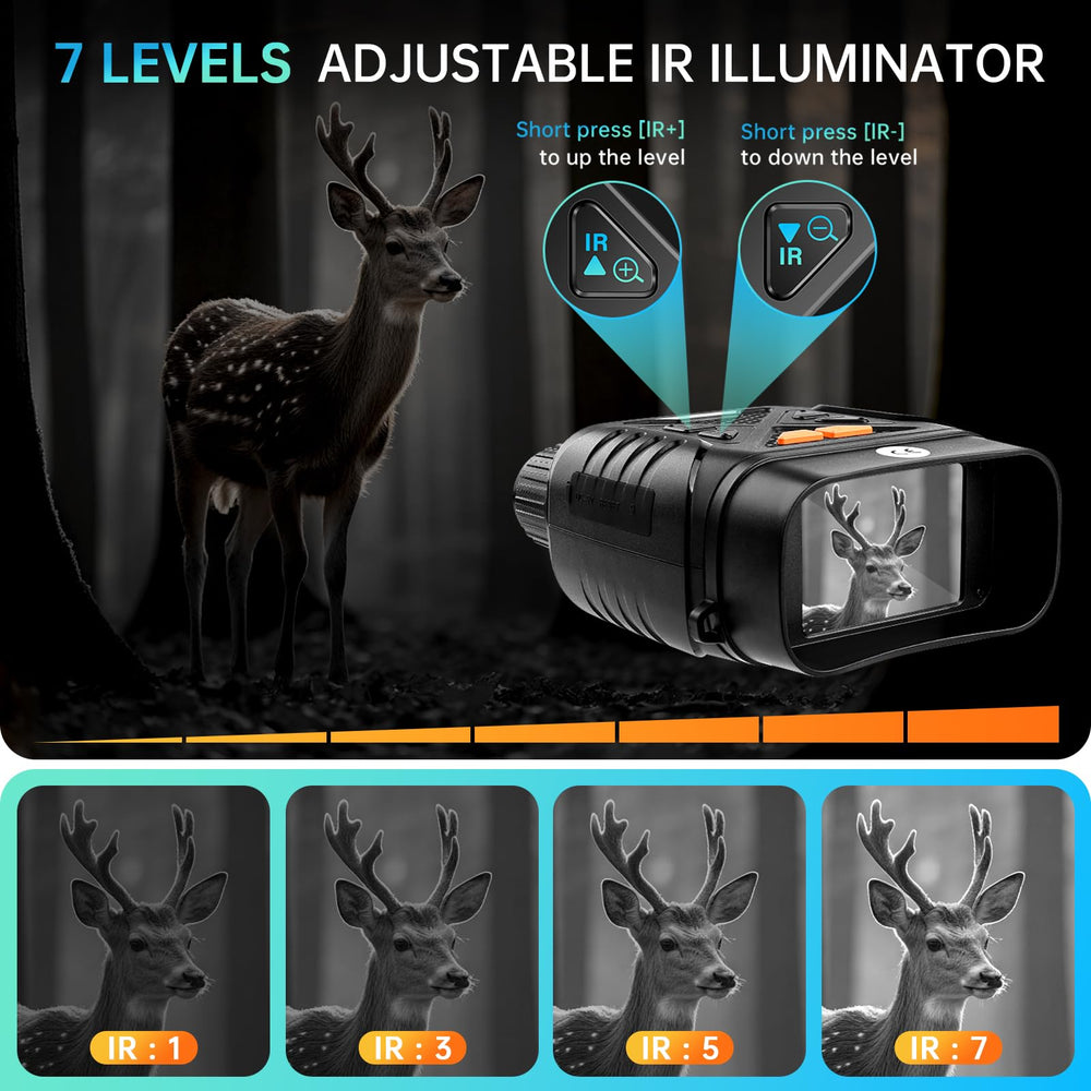 JUOIFIP night vision binoculars ergonomic grip and straps for secure hands-free carry.