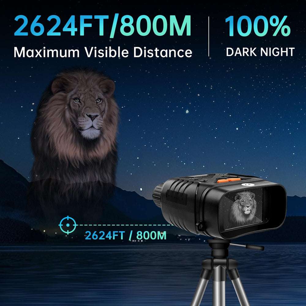 JUOIFIP night vision binoculars 64GB card storage for on-device media playback.