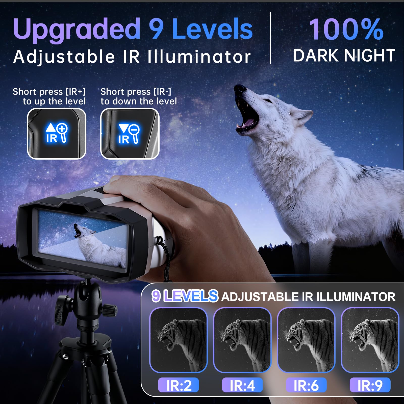 JUOIFIP 16X digital zoom lens magnified distant wildlife scenes
