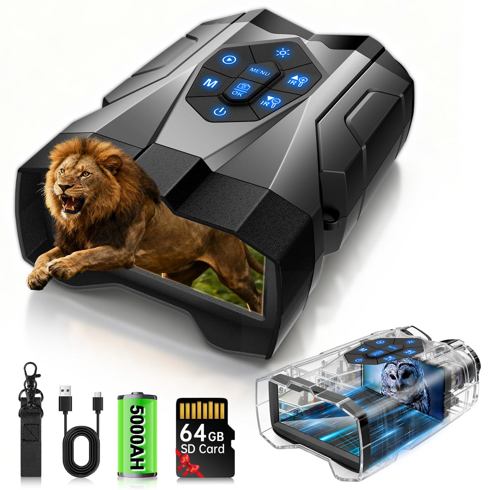 JUOIFIP night vision goggles 4K display close-up for vivid low light viewing