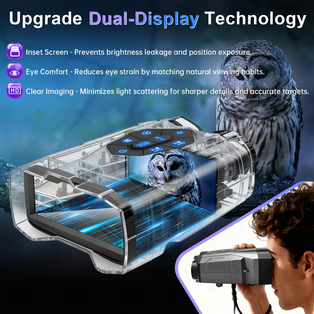 JUOIFIP Night Vision Binoculars infrared illumination highlighting nocturnal animals