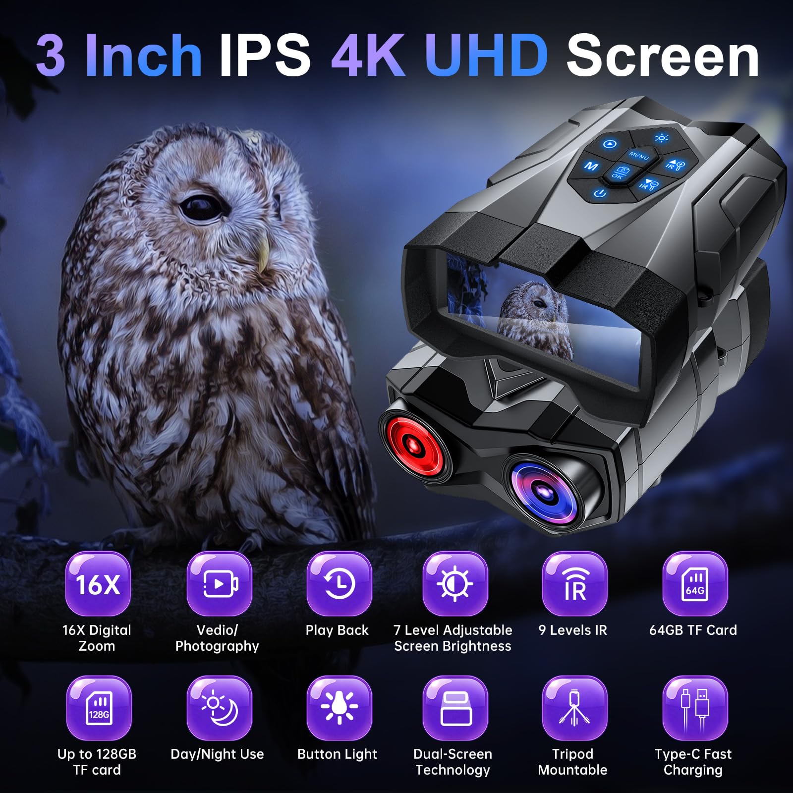JUOIFIP 64GB card storage on device for quick review