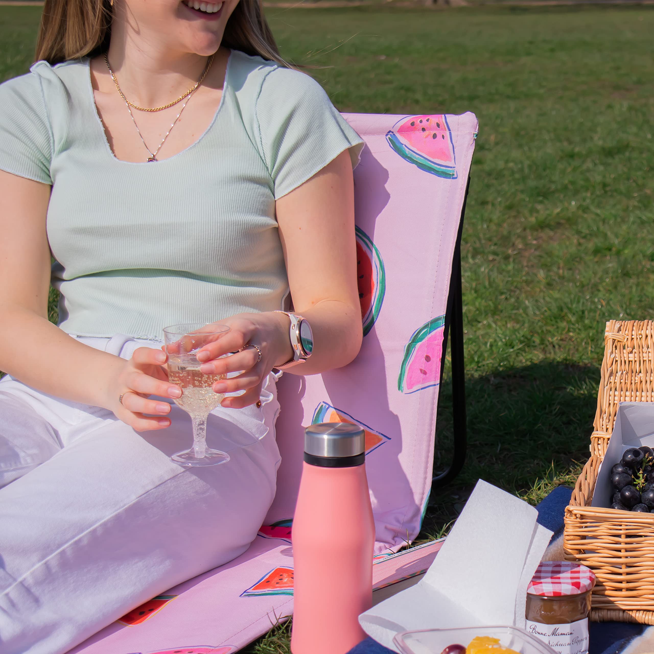 Just Be Beach Sun Mat backrest adjustable demonstrates versatile lounging positions