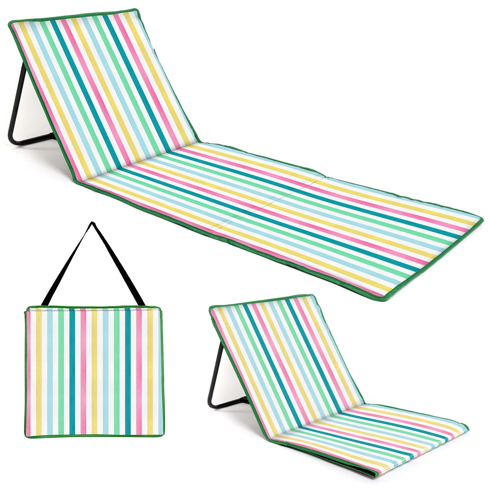 Just Be... Beach Sun Mat lightweight frame and foldable design aids transport.