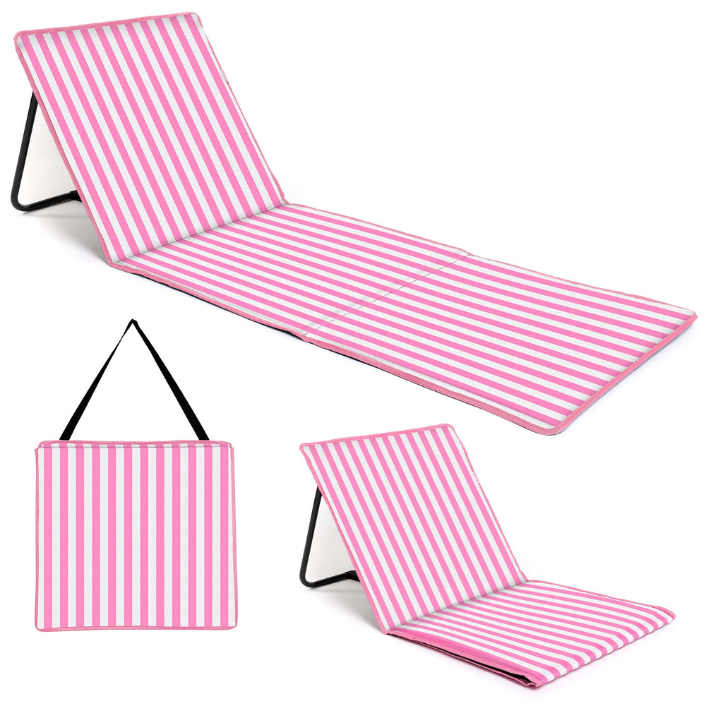 Just Be Beach Sun Mat pink stripes fabric for stylish outdoor style