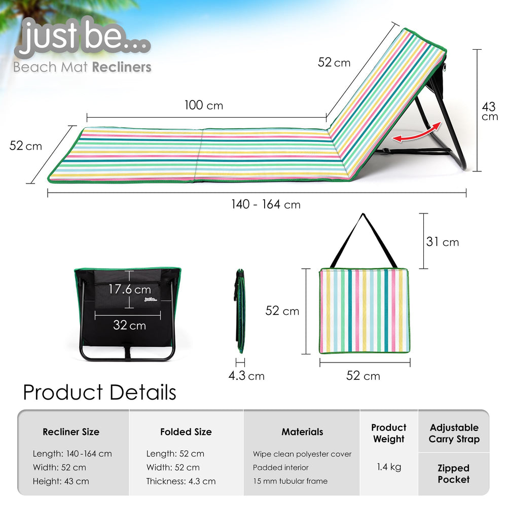 Just Be... Beach Sun Mat foam padding delivers soft support under the sun.