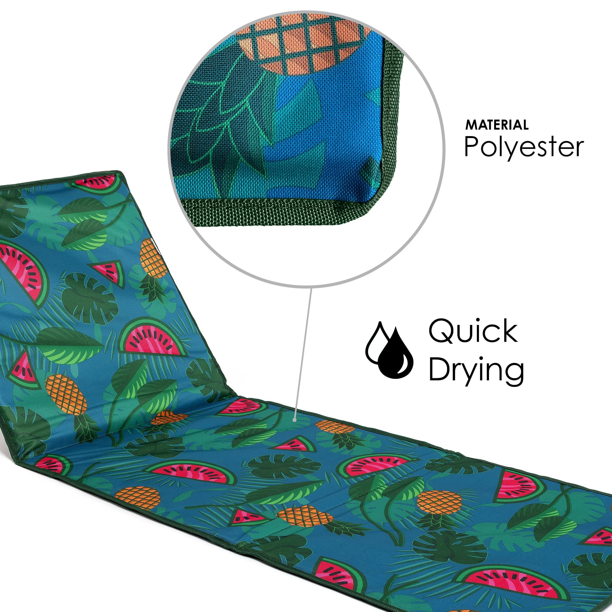 Just Be Beach Sun Mat folded compact for neat storage at home