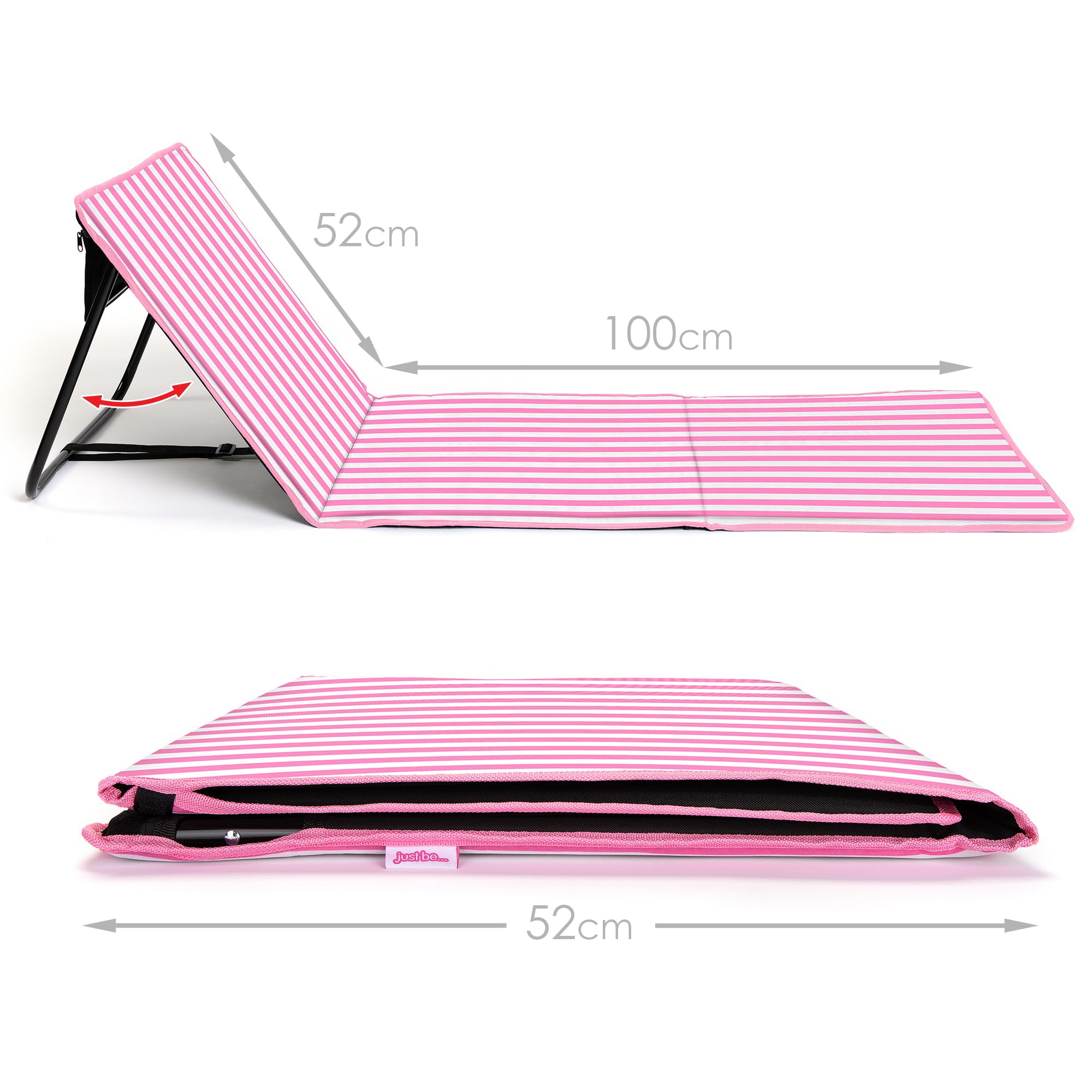 Just Be Beach Sun Mat folded compact for easy transport