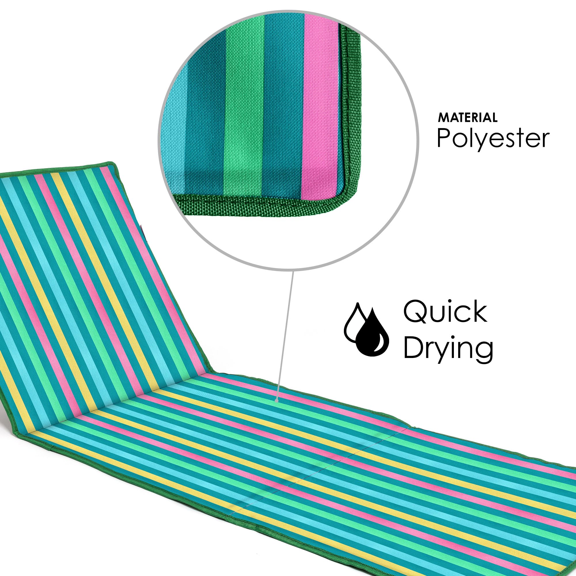 Just Be Beach Sun Mat seated recline at 53 cm for casual seating.