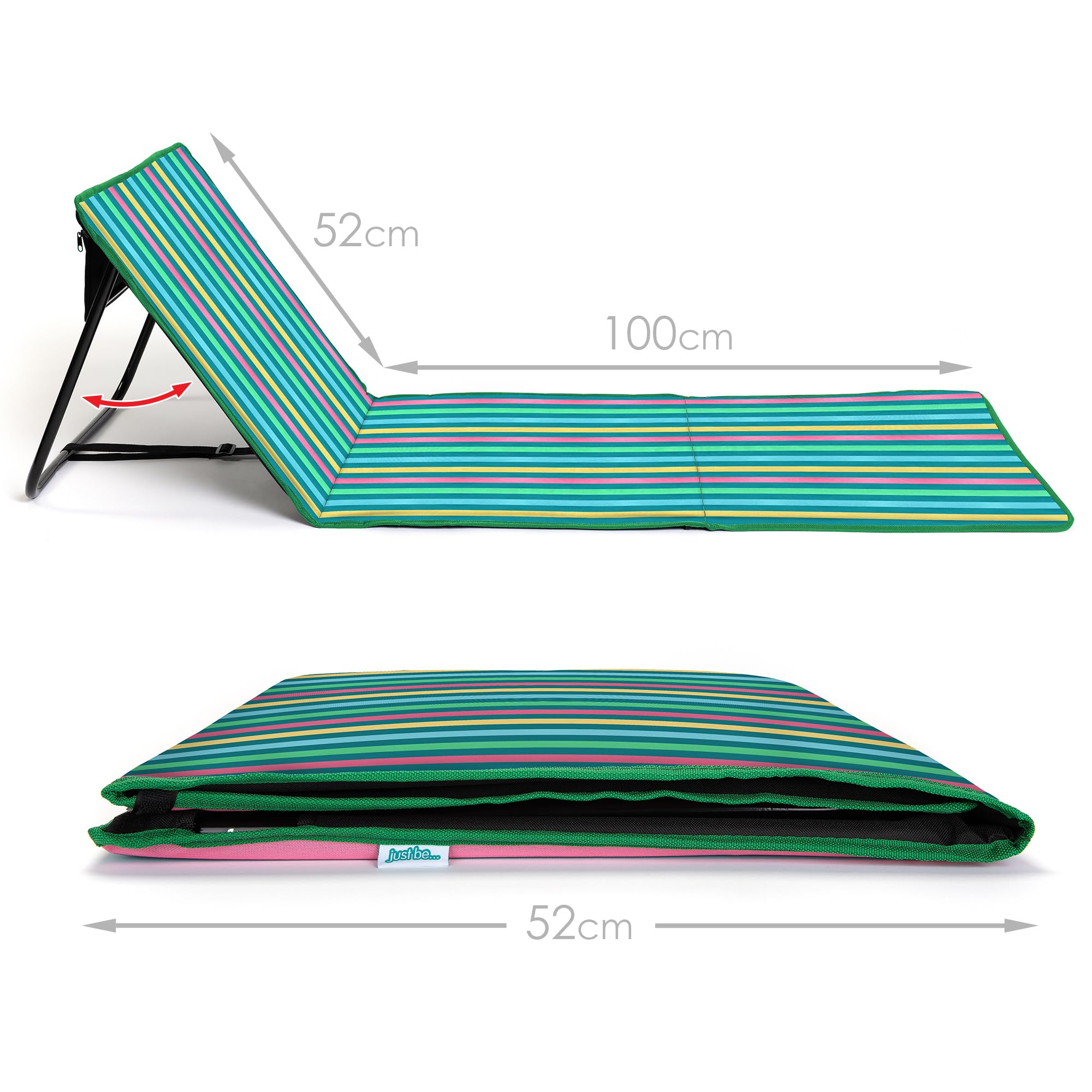 Just Be Beach Sun Mat shoulder carry strap enables easy transport.