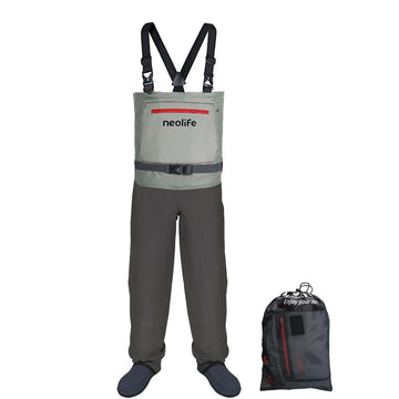 JUSTOOP fishing chest waders waist-high design provides waterproof protection for anglers