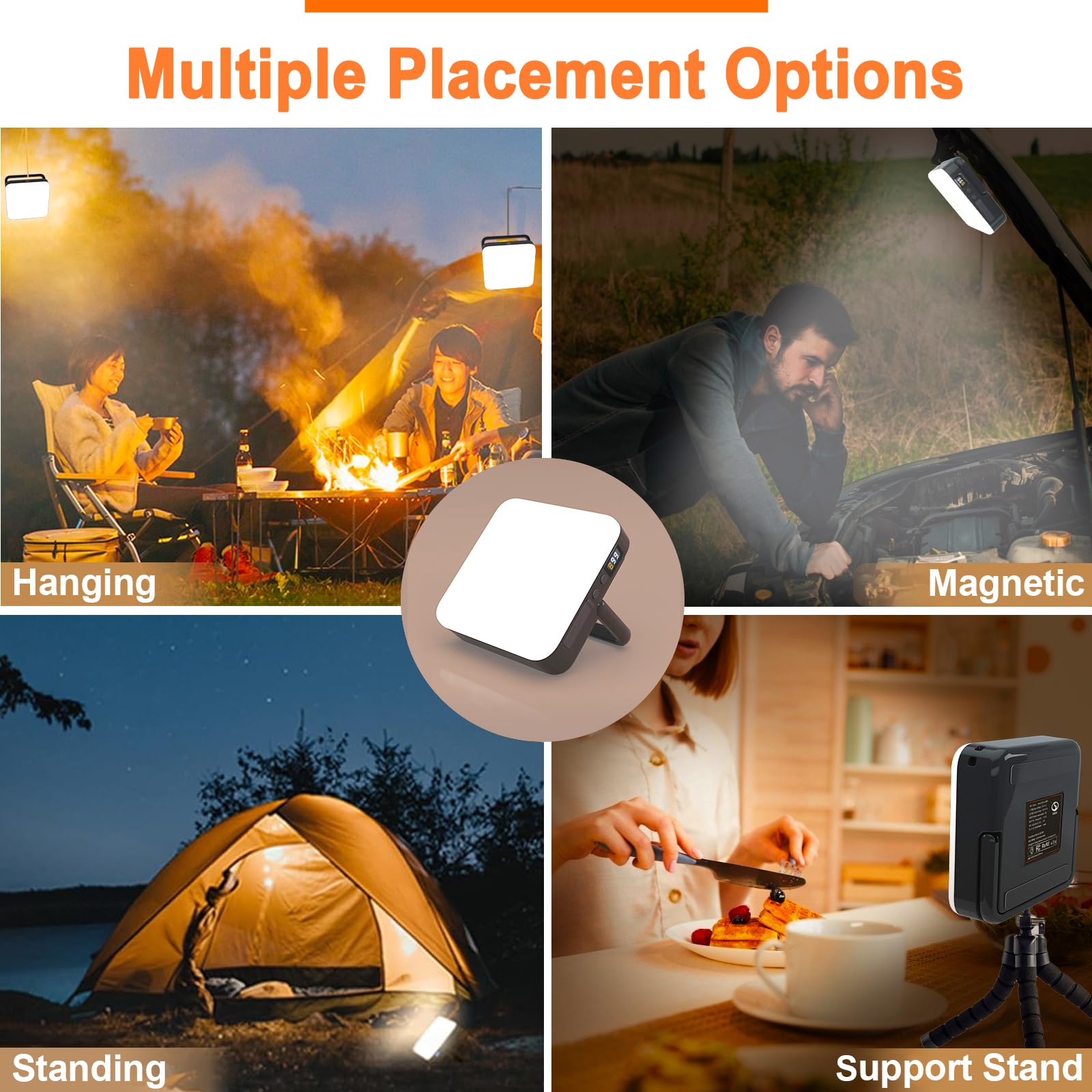 JUXWONE lantern 90-degree swivel for optimal lighting angle