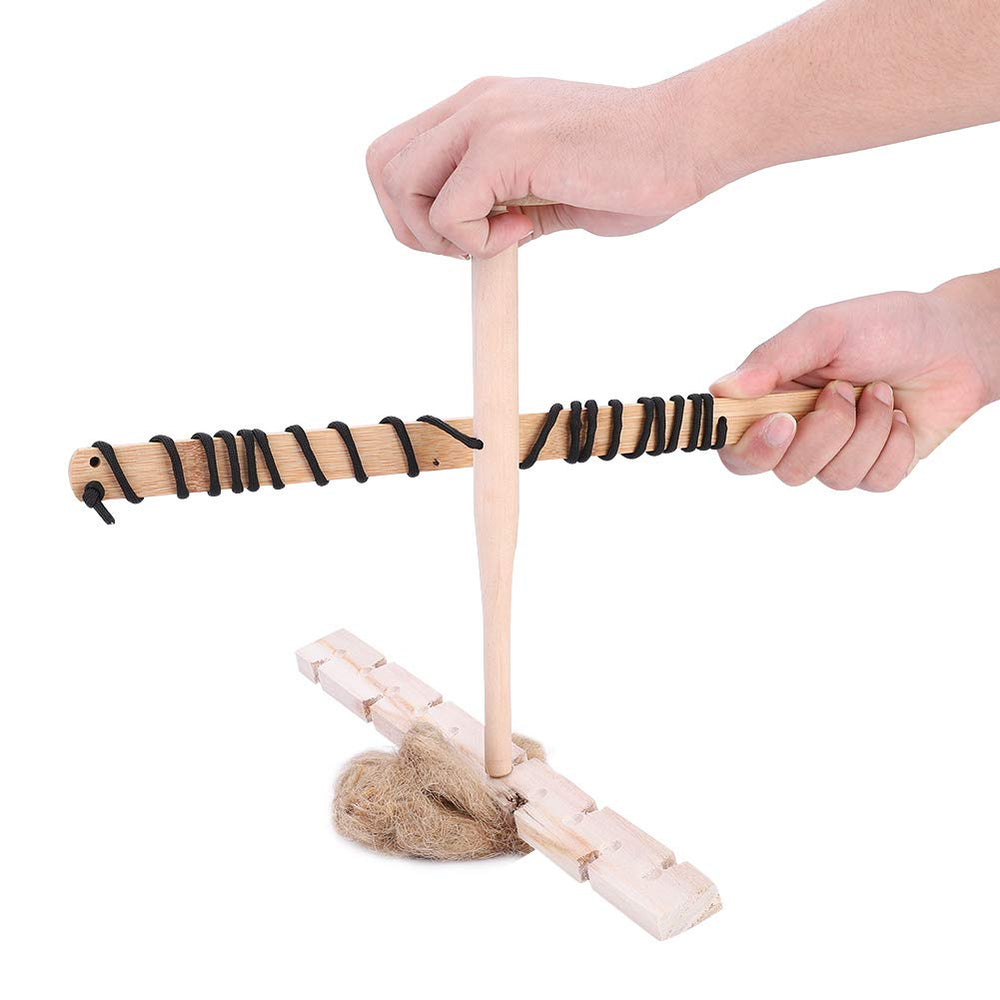 Jwthee Bow Drill Fire Starter Kit fireboard size for stability.