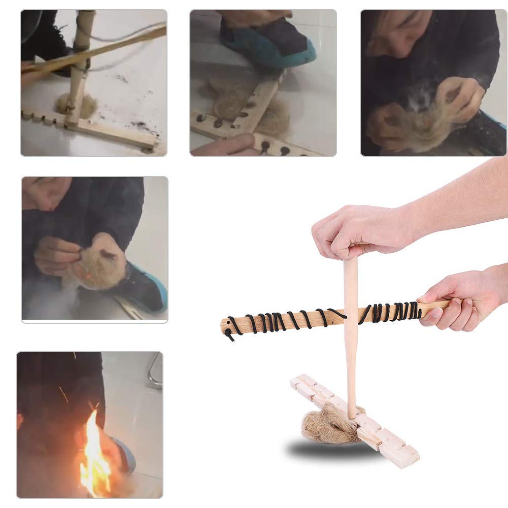 Jwthee Bow Drill Fire Starter Kit weighs 258 g for easy carry.