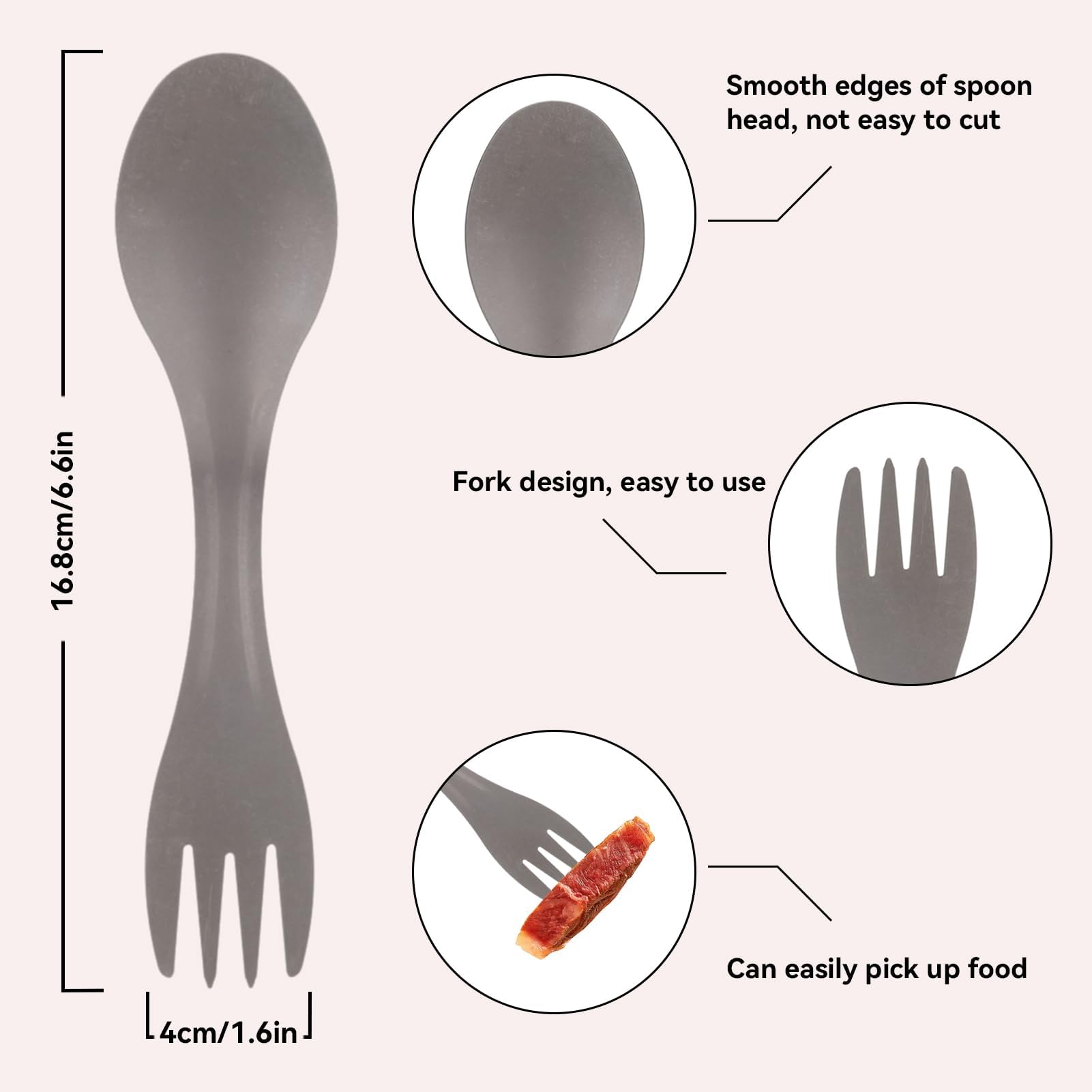 JWthee titanium spork in backpack ready for hikes