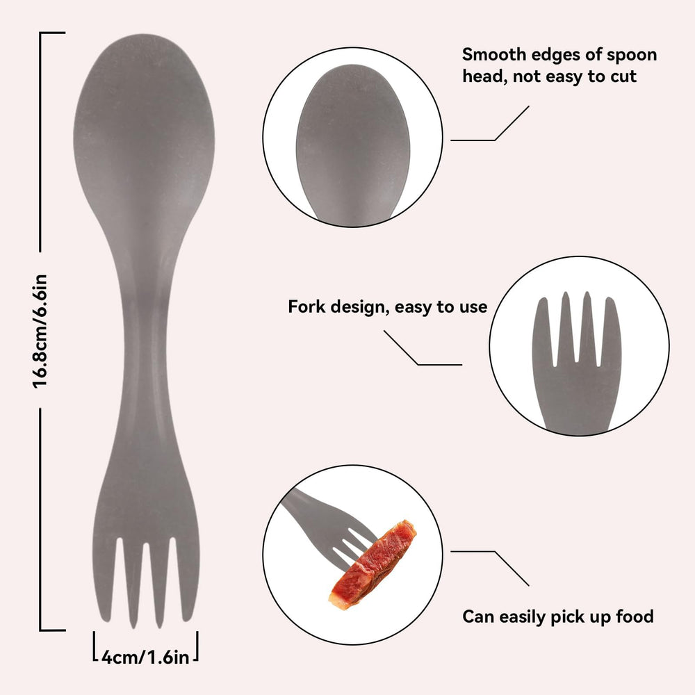 JWthee titanium spork in backpack ready for hikes