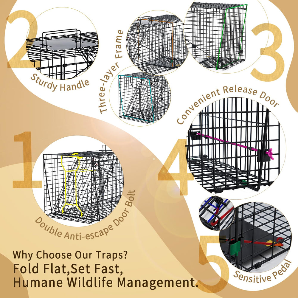 JY CLASSIC humane live-trap closeup highlights durable construction for outdoor use.
