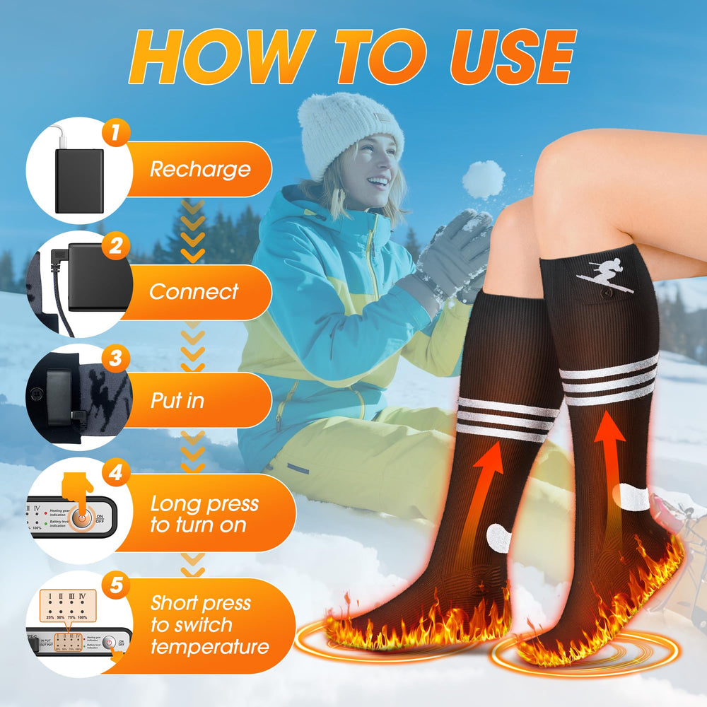JYew AI heated socks auto-shutoff-timer enhances safety and power saving.