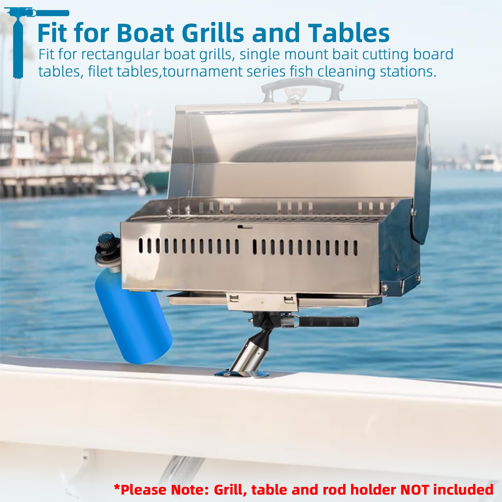 JYINCPED grill-mount-rod-holder-all-angle-adjustment demonstrates versatile alignment for level tables.