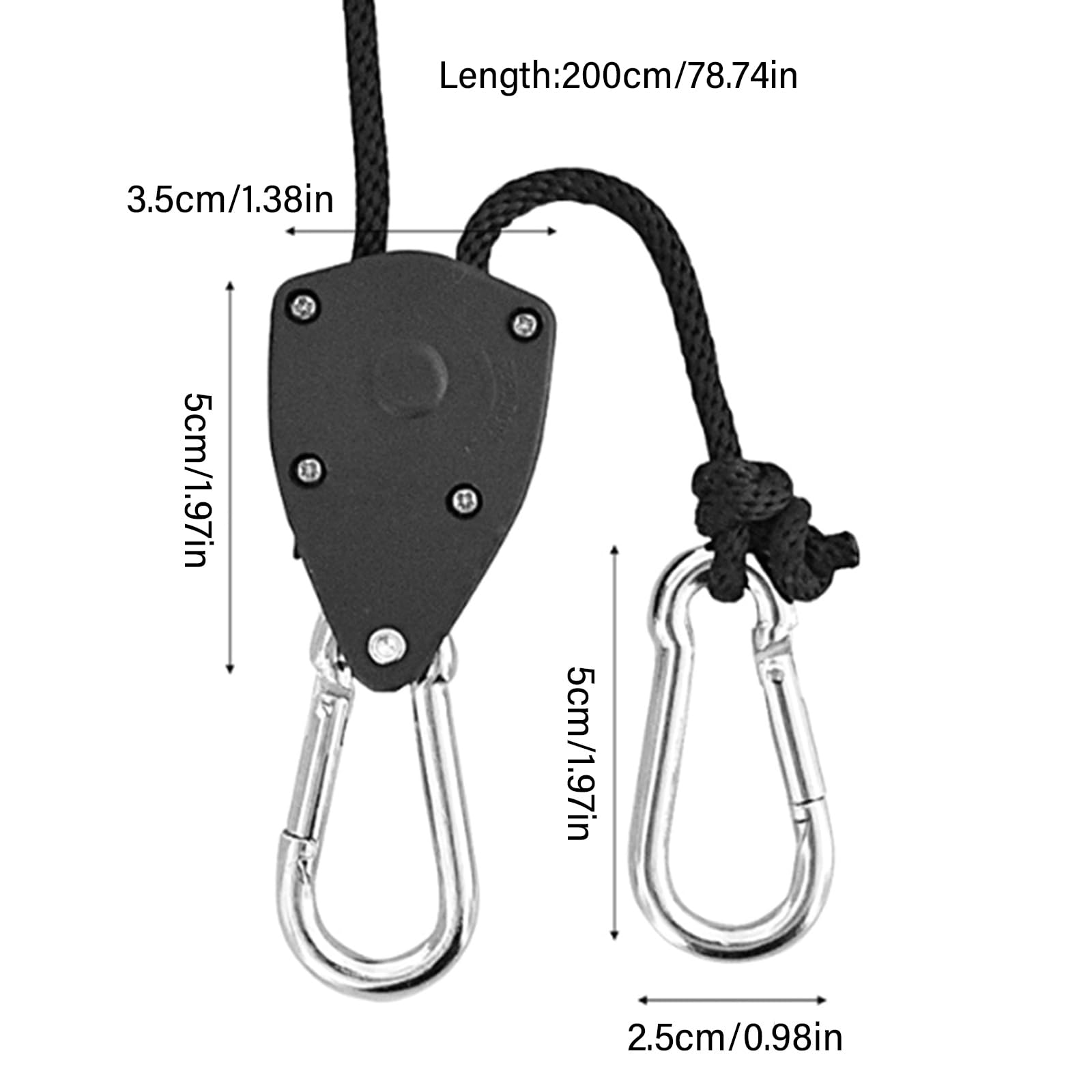 Jynqra tent rope adjuster assembly demonstrates easy fastening with fixed buckle and ratchet.