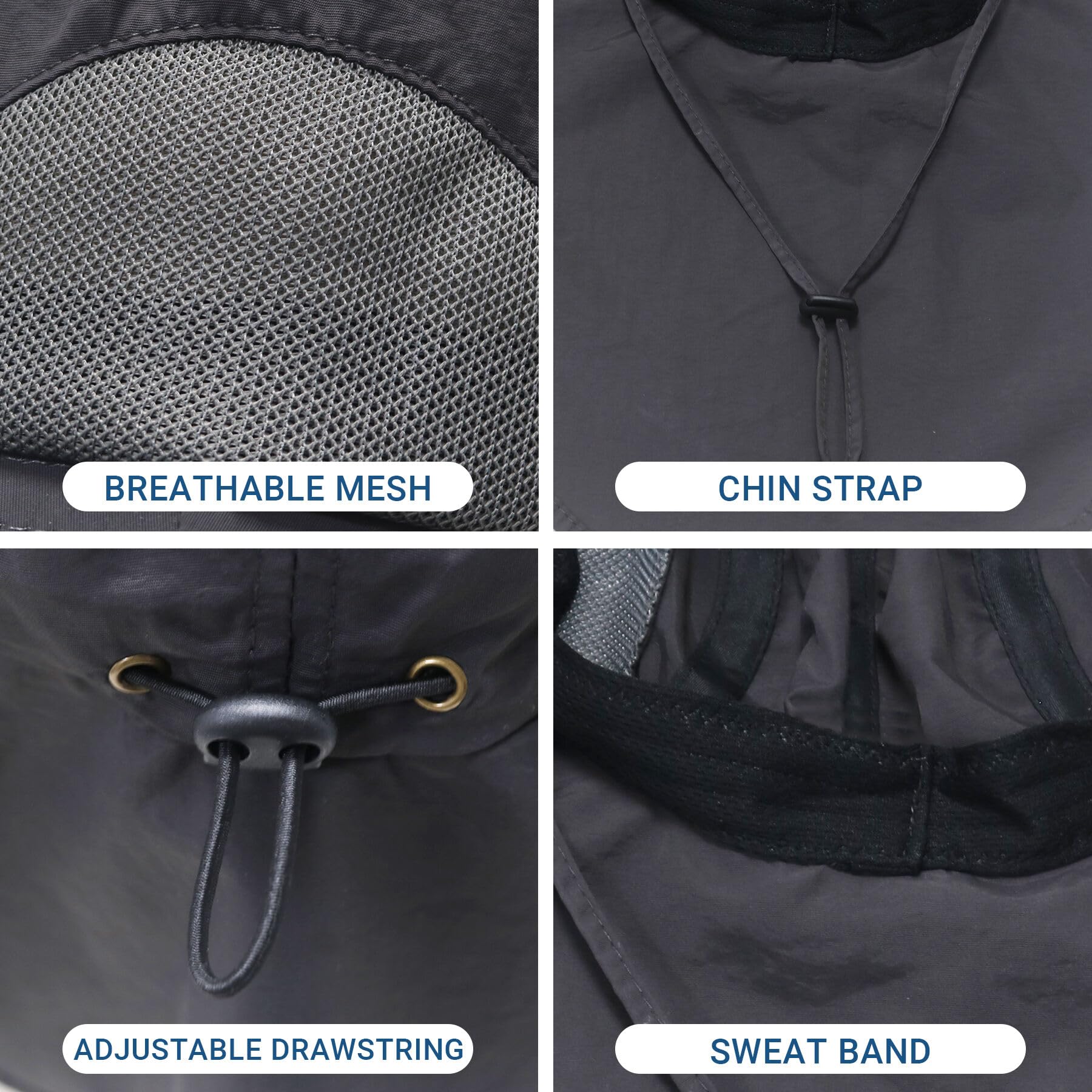 Inner sweatband for moisture control on outdoor hat