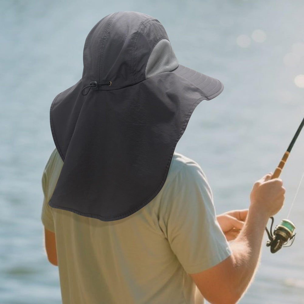Packable design showing compact folding of fishing hat