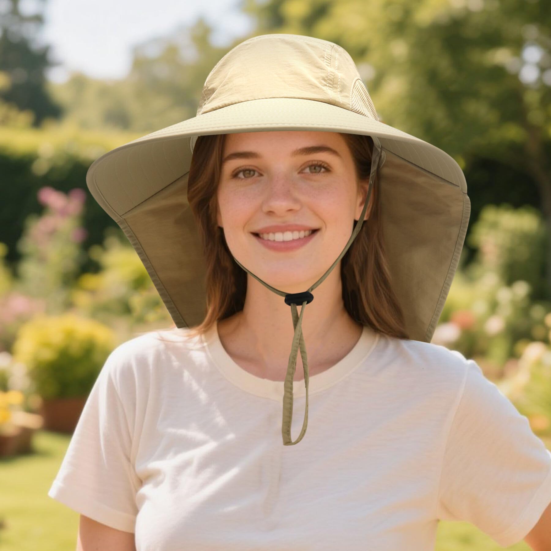 Outdoorsy scene with fishing hat for fishing, hiking and travel