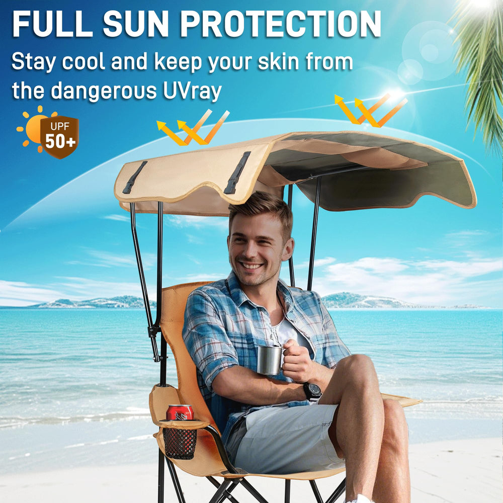 JYYA88BB built-in cup holder keeps drinks within reach during outdoor activities.