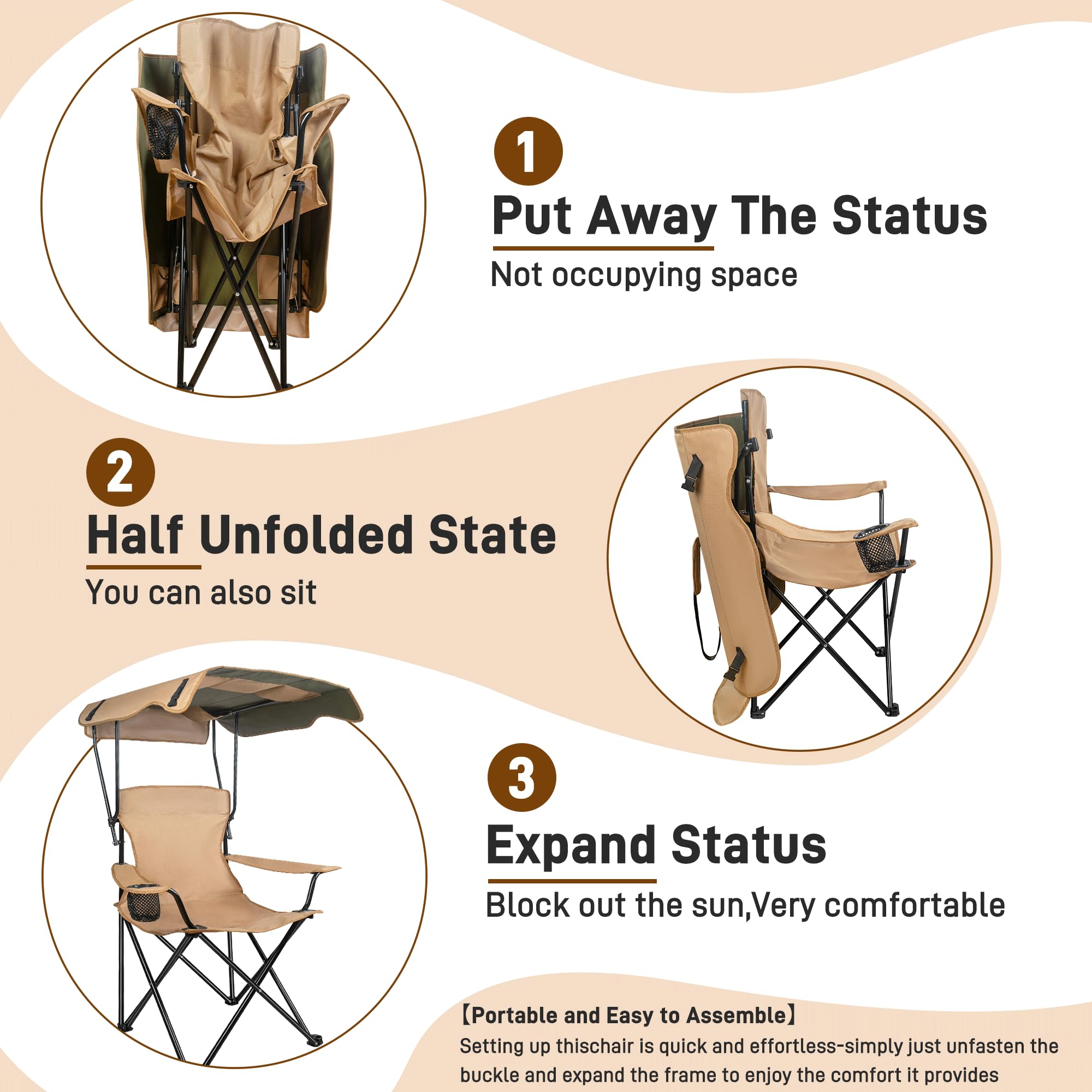 JYYA88BB versatile chair suitable for camping, beach, fishing and events.
