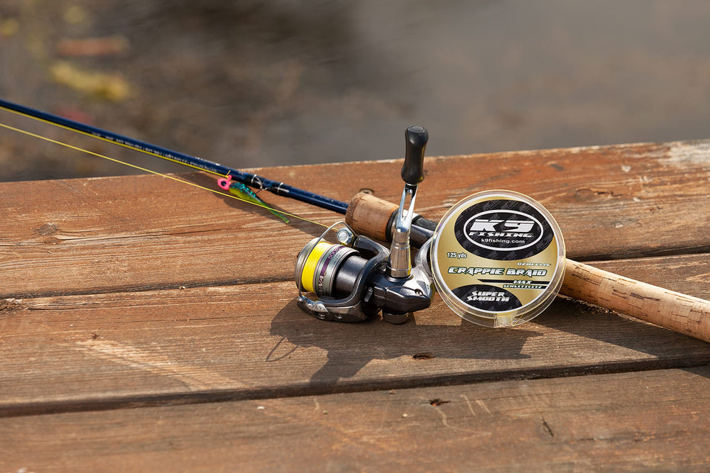K-9 Crappie Braid shows abrasion resistance against structure and rough bottoms.