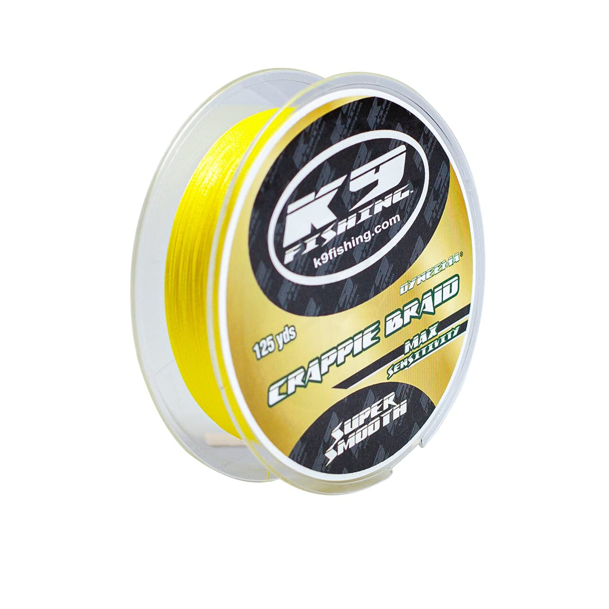 K-9 Crappie Braid high-visibility line helps detect bites in any light condition.