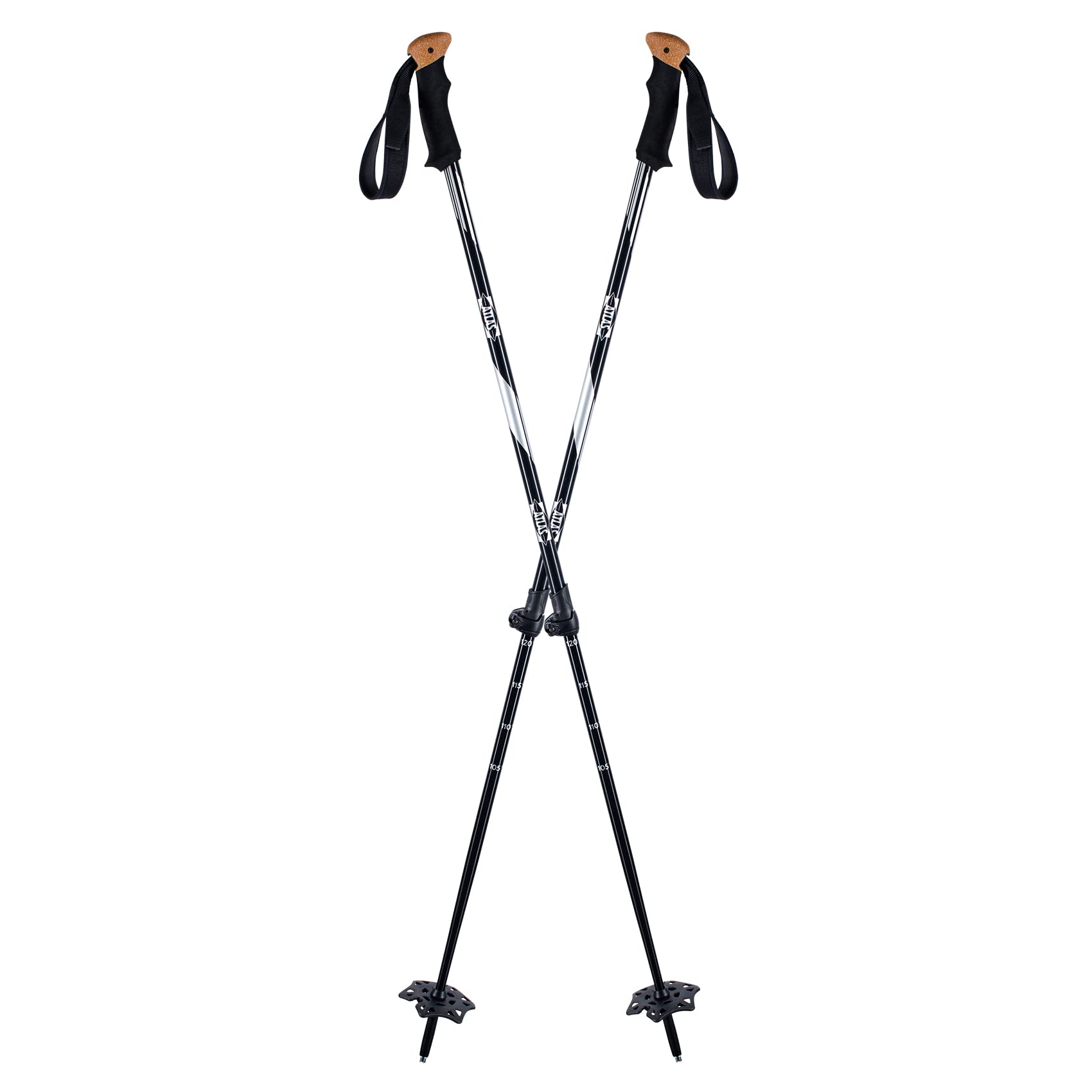 K2 Atlas snowshoes poles with locking mechanism for quick adjustments on rugged terrain
