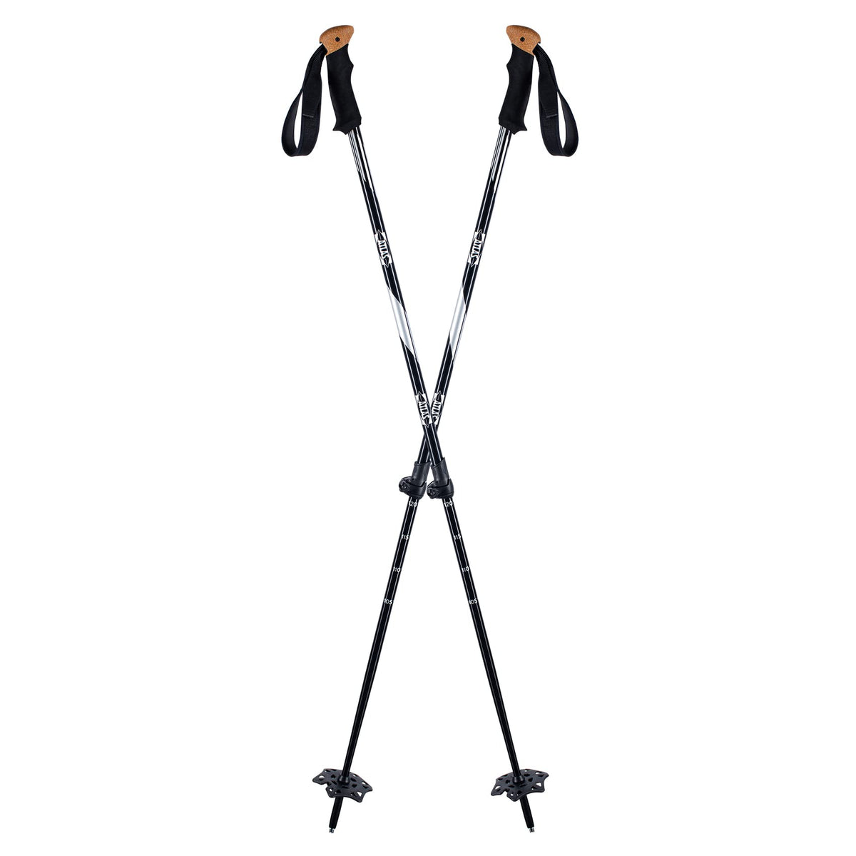 K2 Atlas snowshoes poles with locking mechanism for quick adjustments on rugged terrain