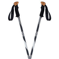K2 Atlas snowshoes poles reveal a two-part shaft adjustable up to 130 cm