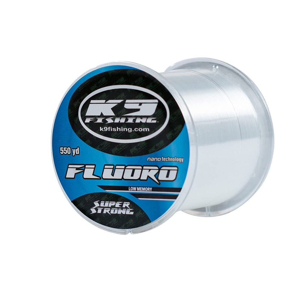 K-9 Clear Fluoro Line 550-yard spool with bright visibility for precise casting