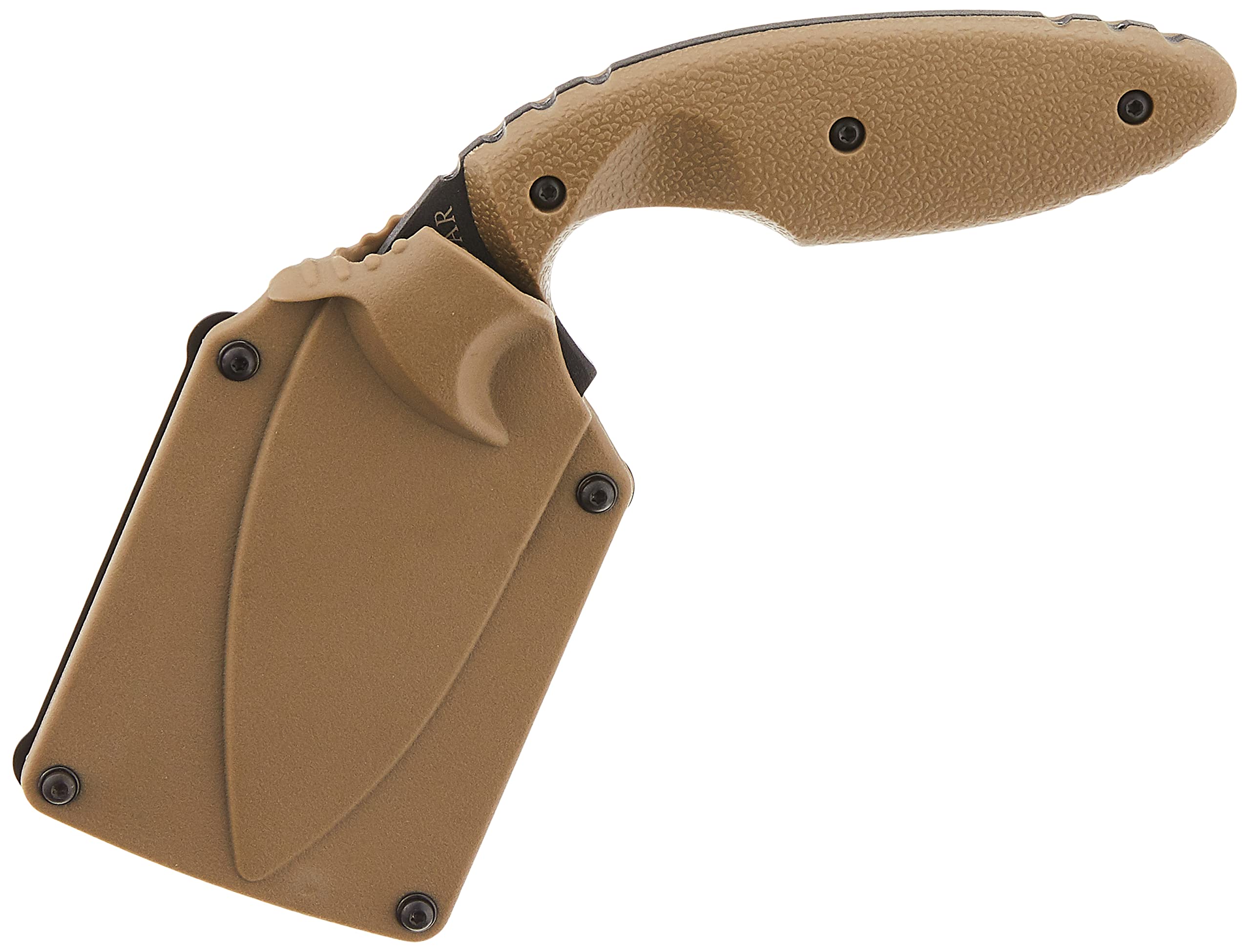 KA-BAR TDI Law Enforcement fixed blade knife with partially serrated AUS-8 blade and coyote Zytel handle