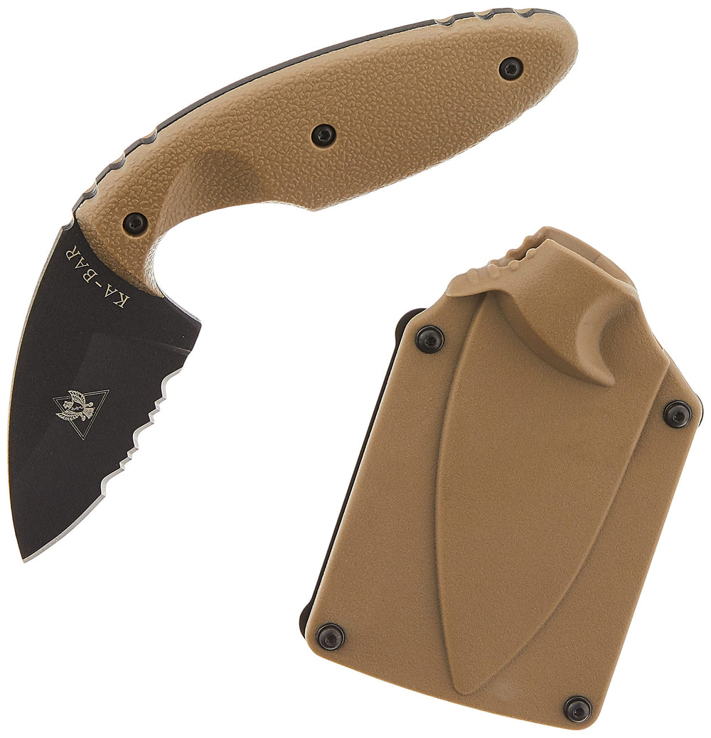 KA-BAR TDI knife with coyote handle offering a secure grip in demanding conditions